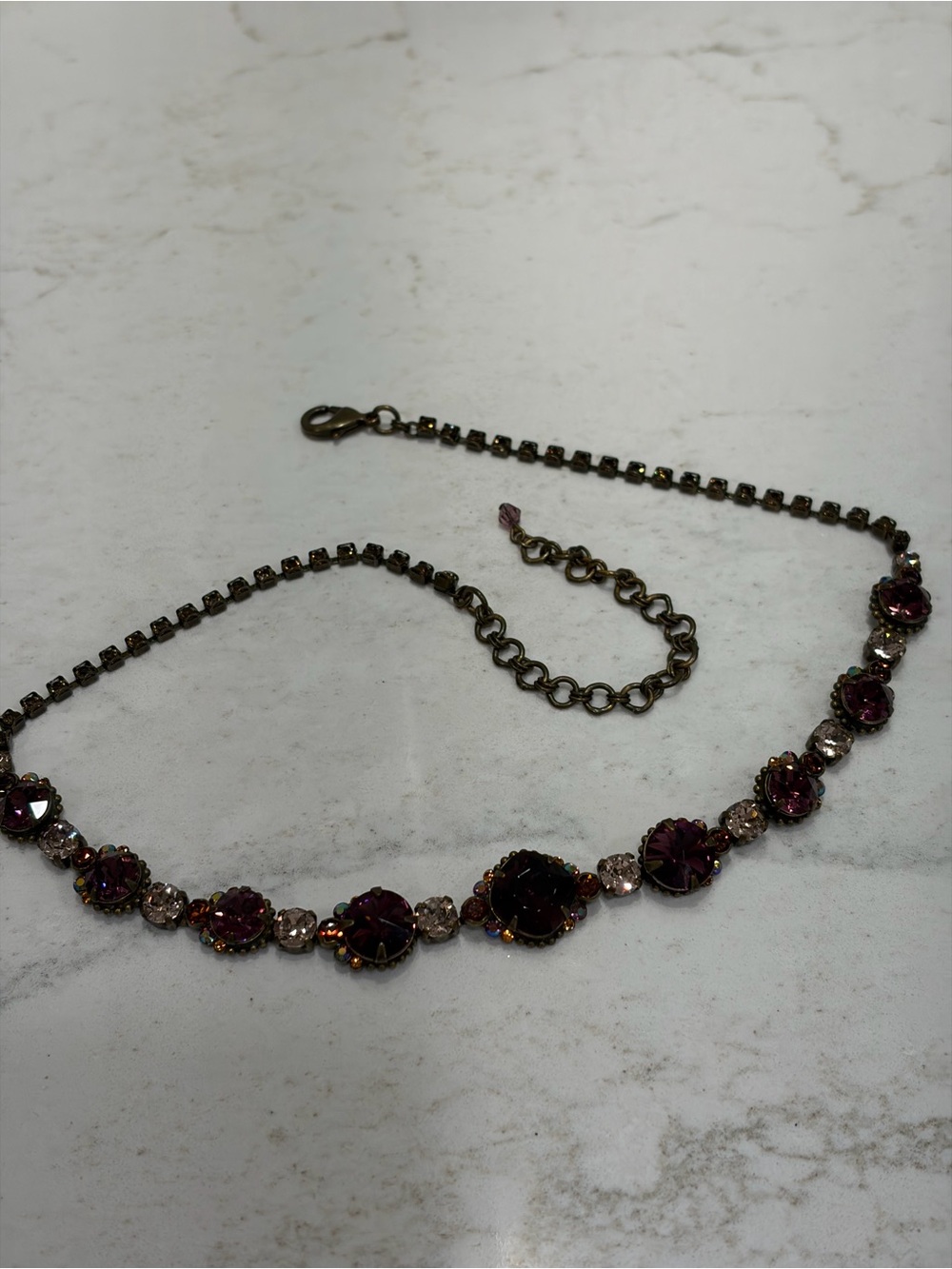Sorrelli Amethyst-Tone Crystal Necklace with Clear Accents